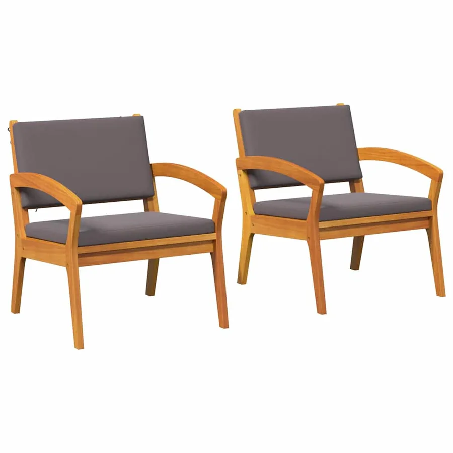 Chaise de jardin 2 pcs Huile Naturelle Bois d'Acacia Massif - 2