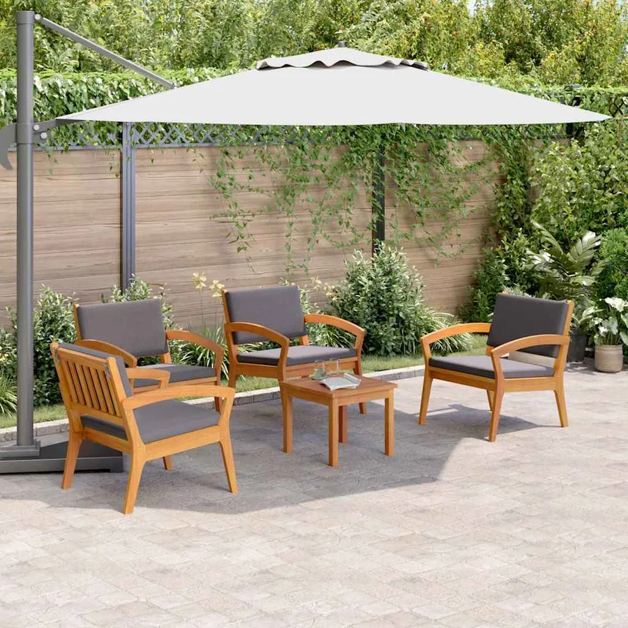 Ensemble bistrot avec coussin 5 pcs Marron Polyester - 4