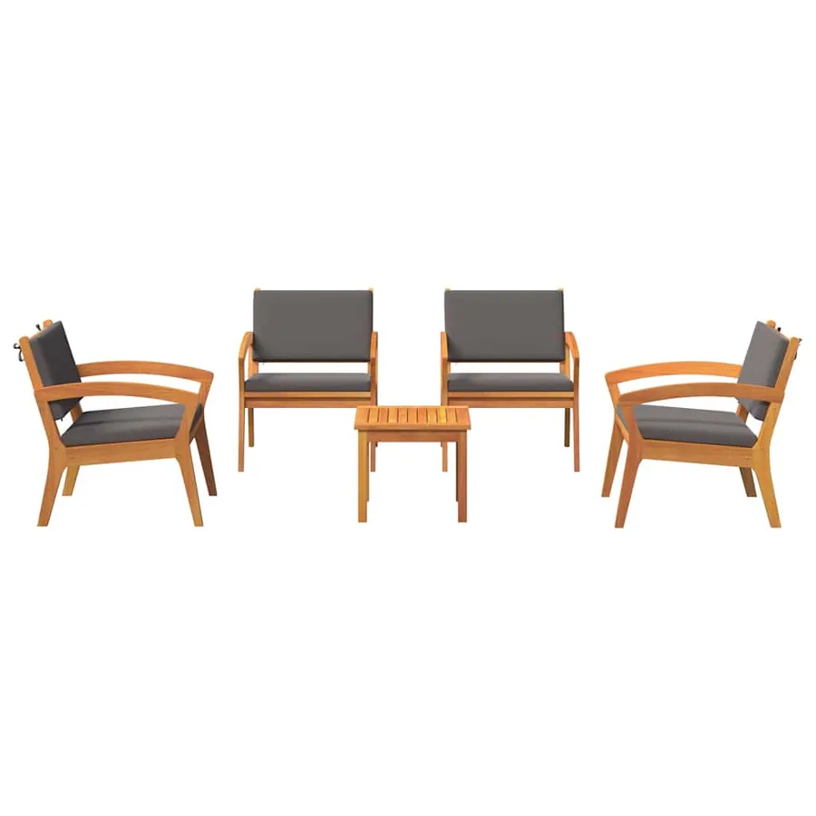 Ensemble bistrot avec coussin 5 pcs Marron Polyester - 7
