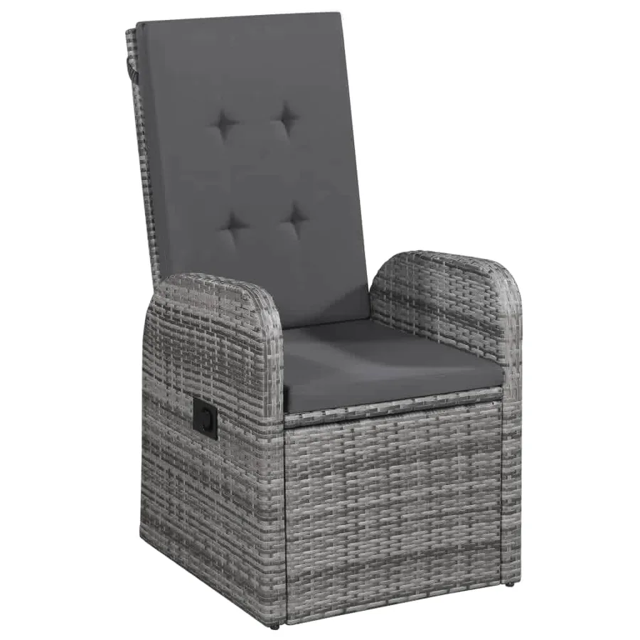 Ensemble à manger de jardin avec coussins 9 pcs Gris - 4
