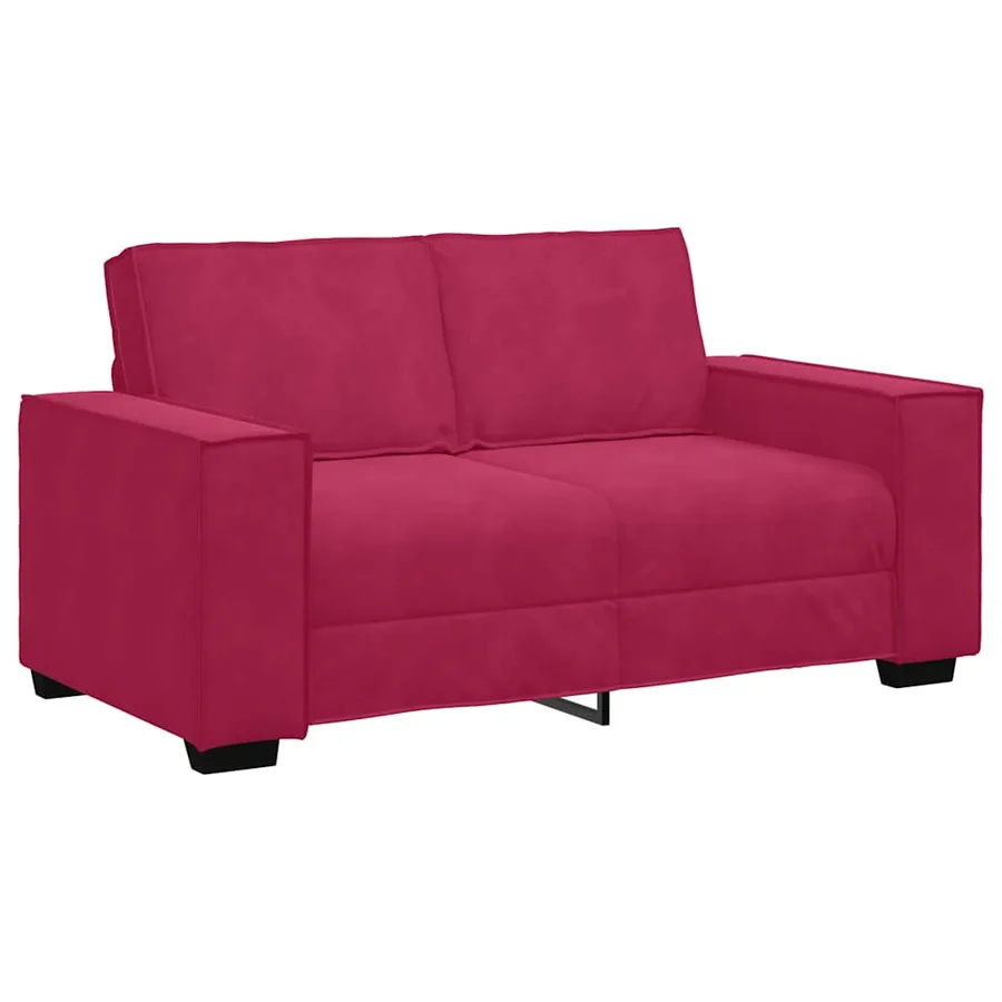 Canapé à 2 places Rouge bordeaux 160x78x84 cm Velours - 2