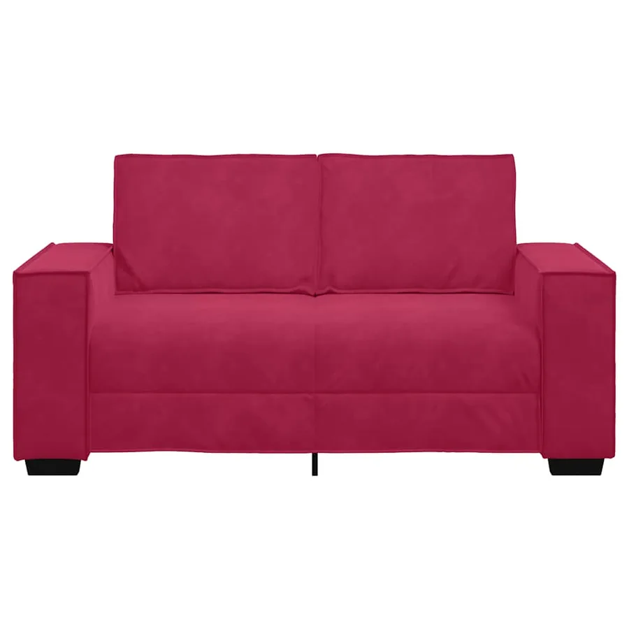 Canapé à 2 places Rouge bordeaux 160x78x84 cm Velours - 4