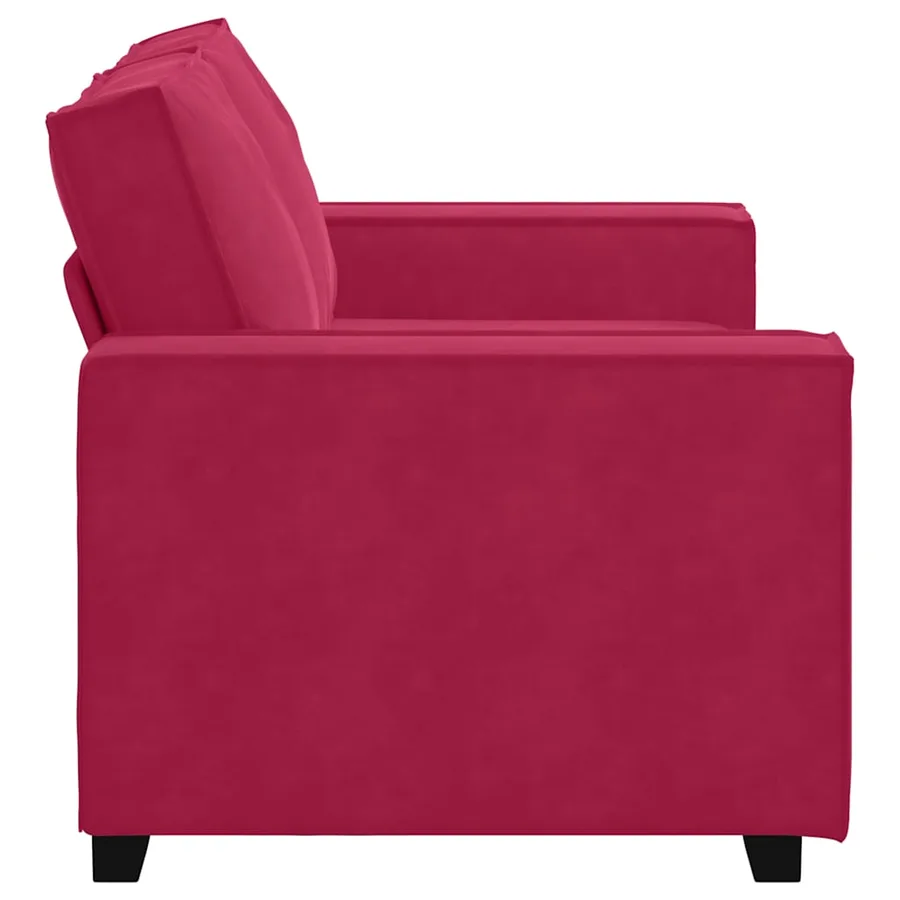 Canapé à 2 places Rouge bordeaux 160x78x84 cm Velours - 5