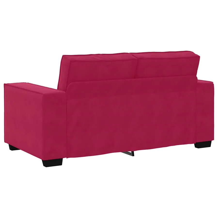 Canapé à 2 places Rouge bordeaux 160x78x84 cm Velours - 6