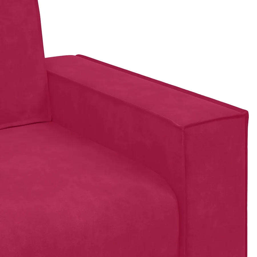 Canapé à 2 places Rouge bordeaux 160x78x84 cm Velours - 7