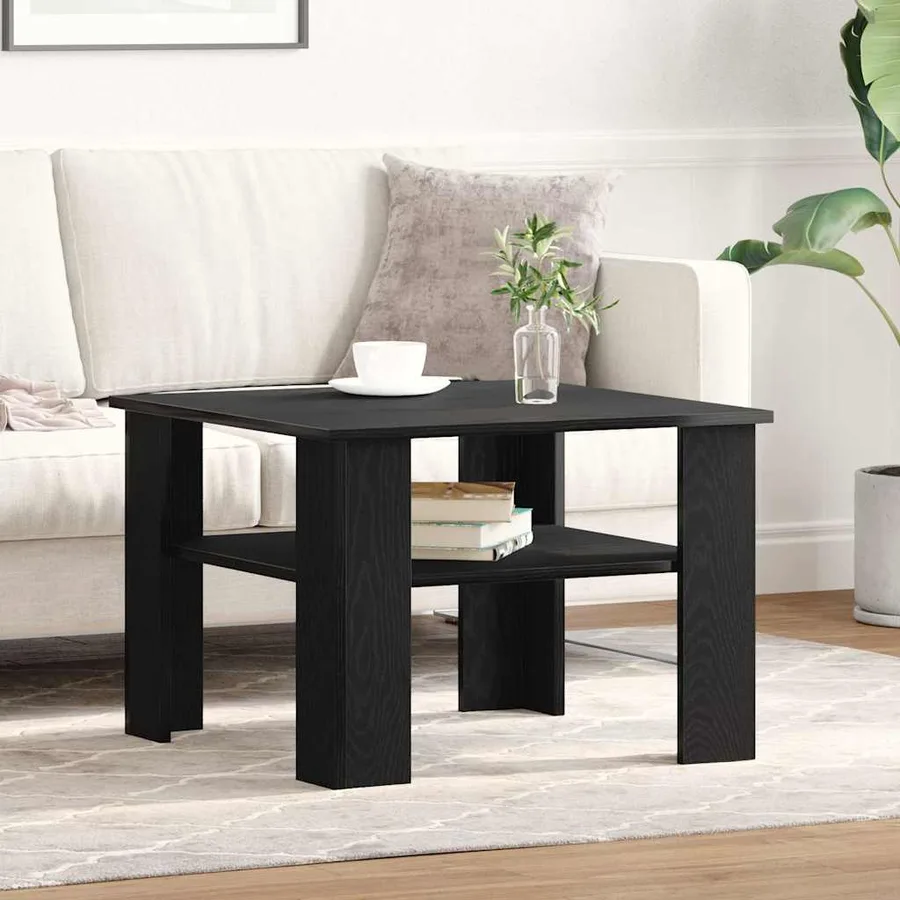 Table basse Chêne noir 60 x 60 x 42 cm Bois d'ingénierie - 4