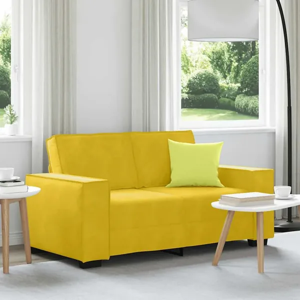 Canapé à 2 places Jaune 160x78x84 cm Velours