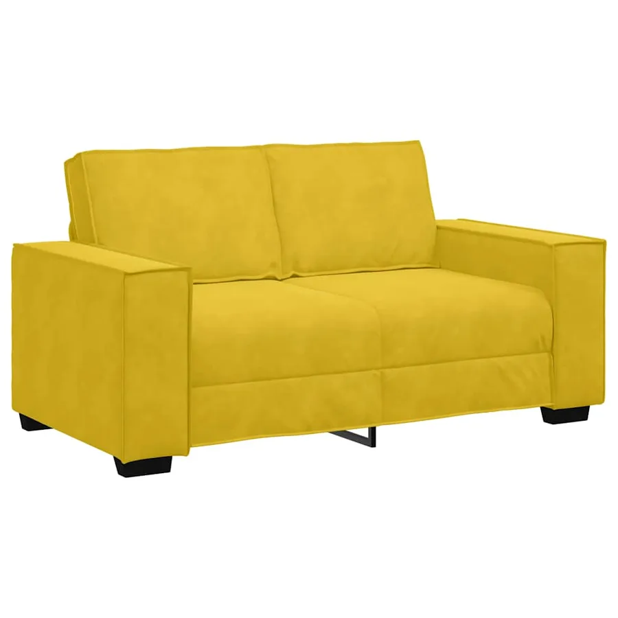 Canapé à 2 places Jaune 160x78x84 cm Velours - 2