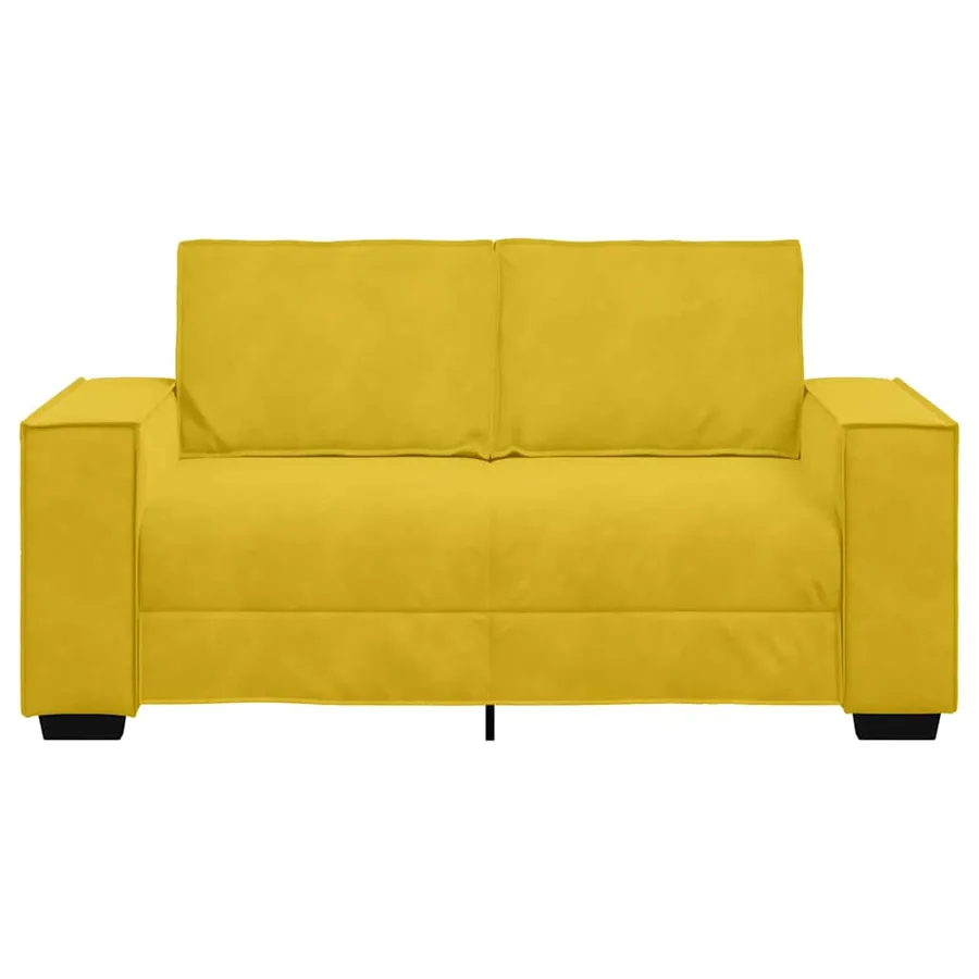 Canapé à 2 places Jaune 160x78x84 cm Velours - 4