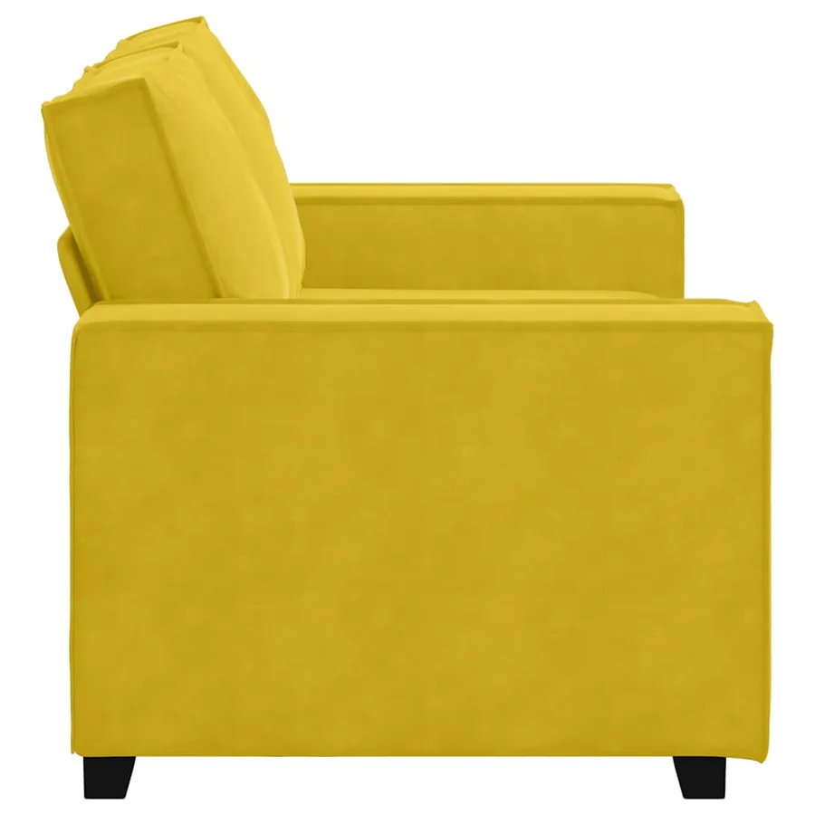 Canapé à 2 places Jaune 160x78x84 cm Velours - 5