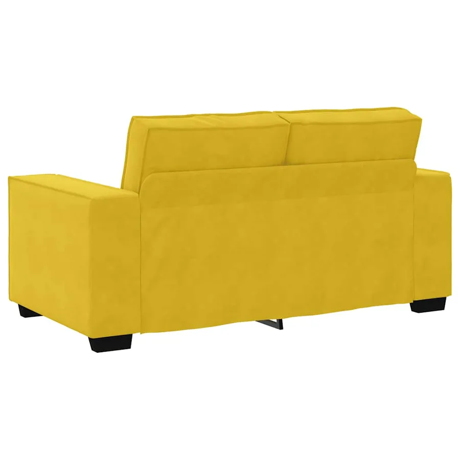 Canapé à 2 places Jaune 160x78x84 cm Velours - 6
