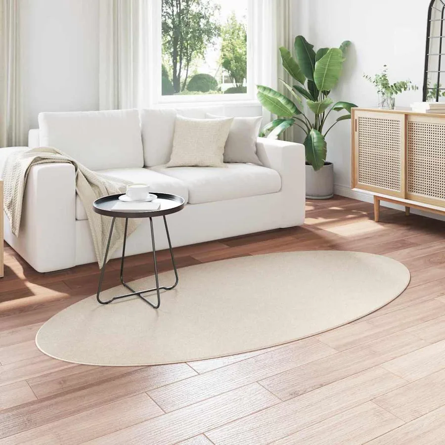 Tapis de surface ovale HUARTE Beige 100 x 200 cm 100% Polyester - 3