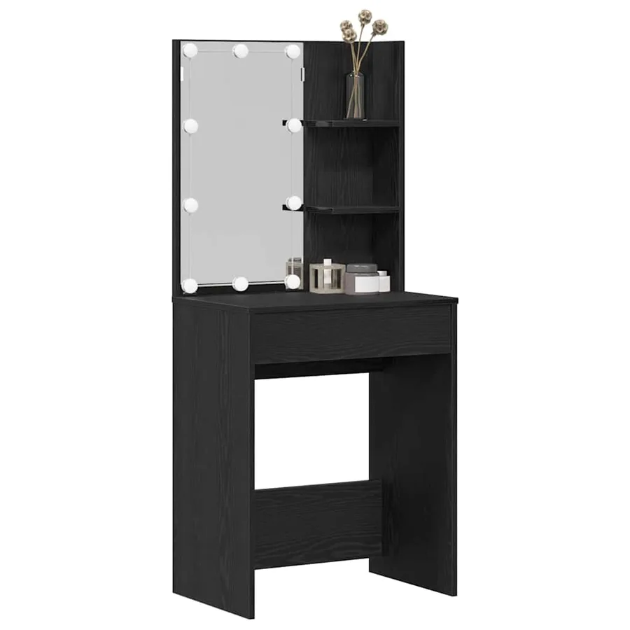 Table de Toilette Chêne noir 60 x 40 x 140 cm Bois d'ingénierie - 3