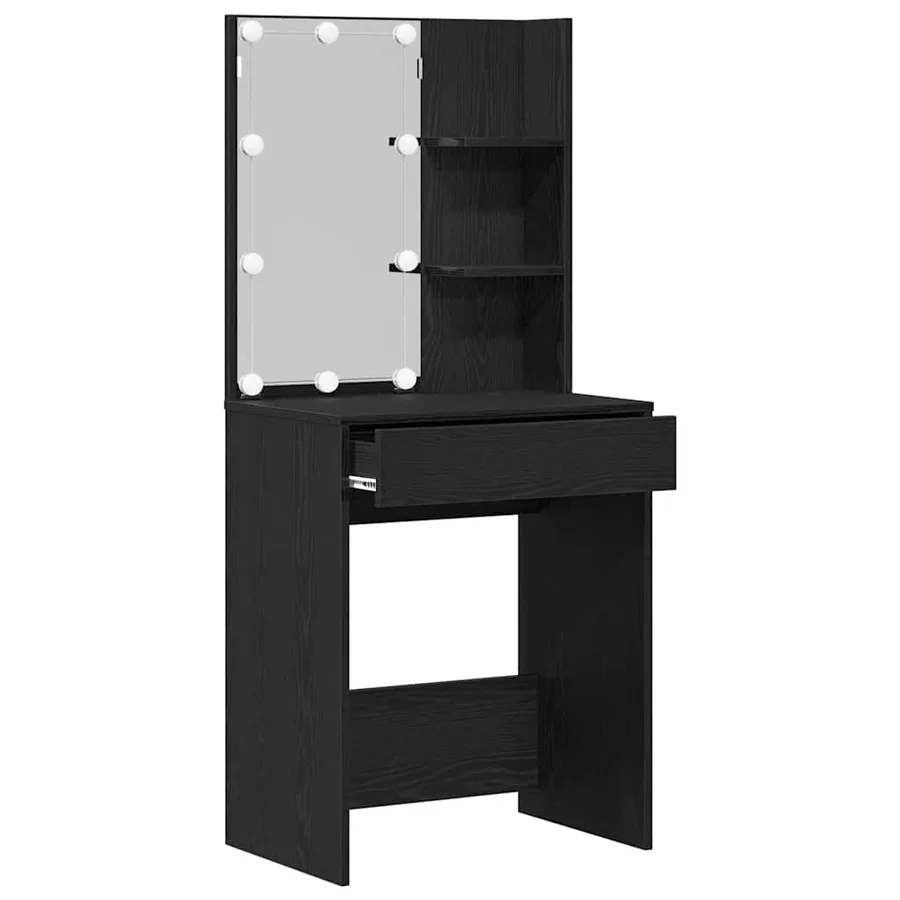 Table de Toilette Chêne noir 60 x 40 x 140 cm Bois d'ingénierie - 5