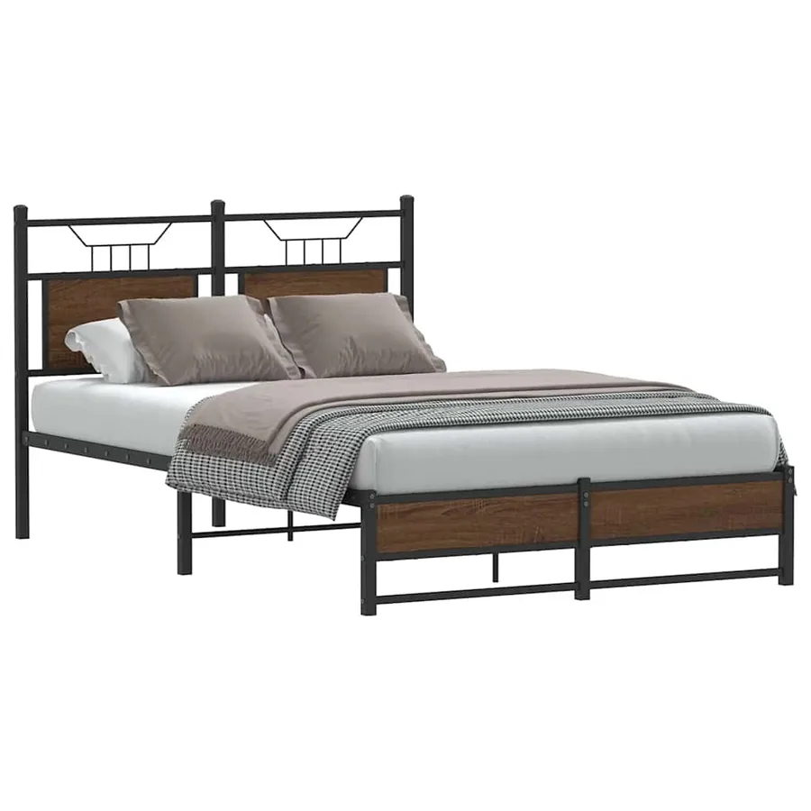 Cadre de lit sans matelas chêne marron 120x190 cm