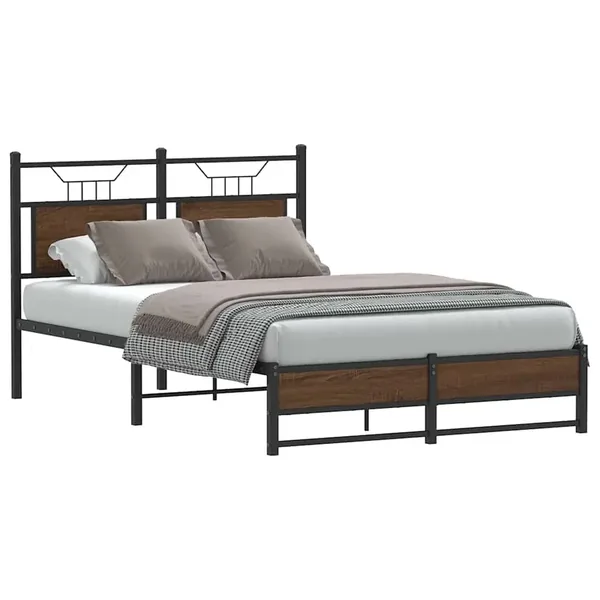 Cadre de lit sans matelas chêne marron 120x190 cm