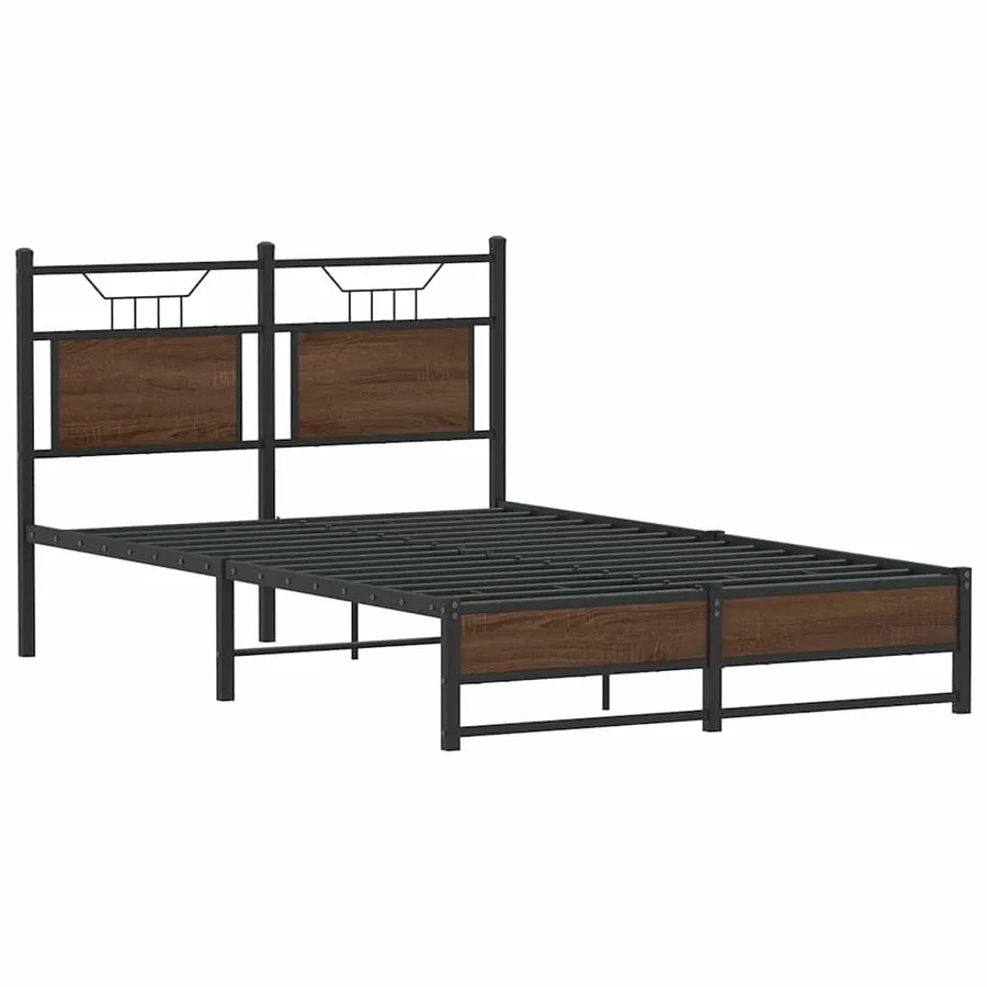 Cadre de lit sans matelas chêne marron 120x190 cm - 3