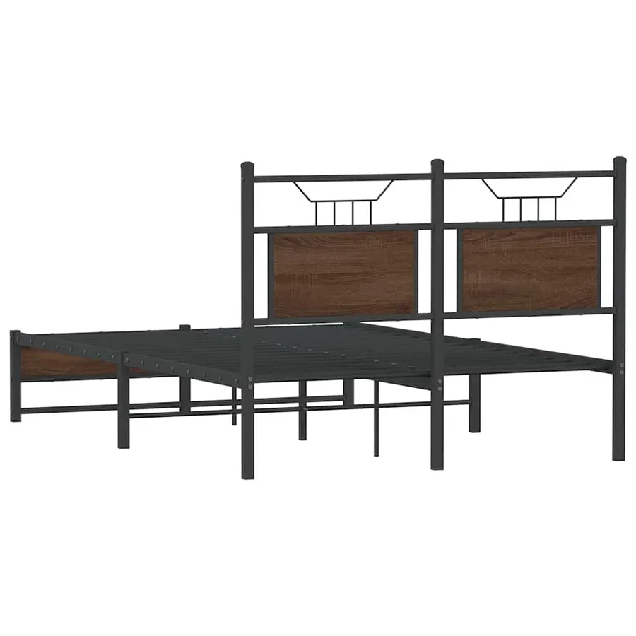 Cadre de lit sans matelas chêne marron 120x190 cm - 8
