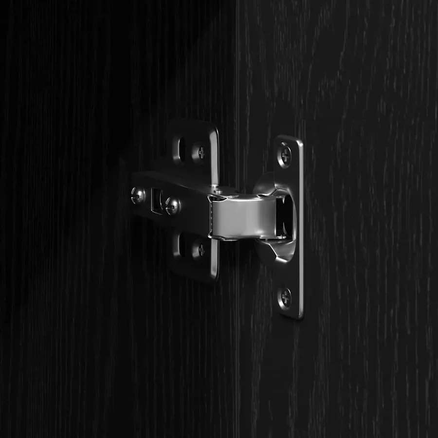 Buffet Chêne noir 90 x 34 x 80 cm Bois d'ingénierie - 10