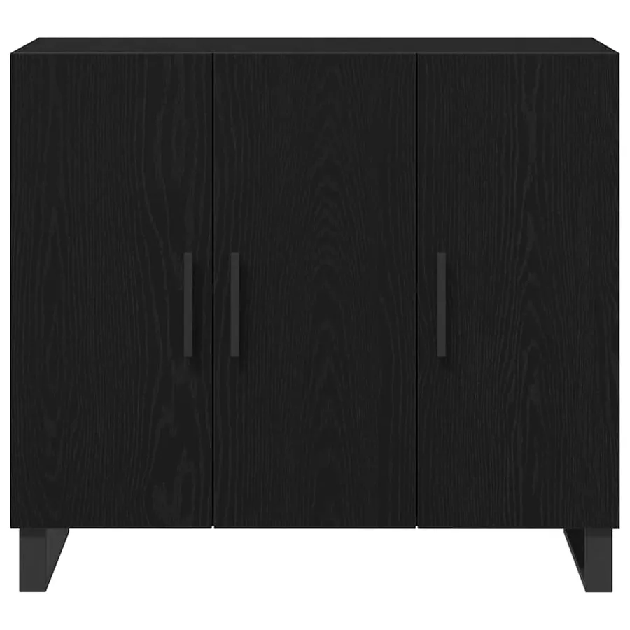 Buffet Chêne noir 90 x 34 x 80 cm Bois d'ingénierie - 6