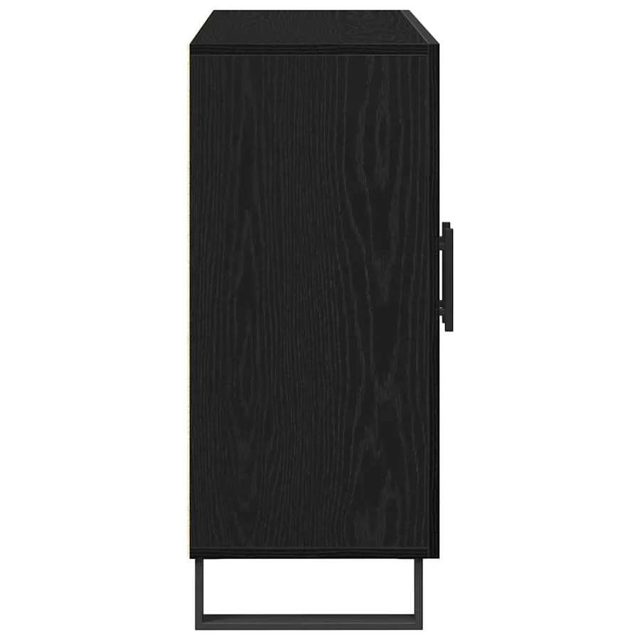 Buffet Chêne noir 90 x 34 x 80 cm Bois d'ingénierie - 7