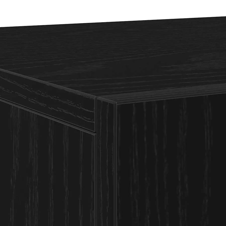 Buffet Chêne noir 90 x 34 x 80 cm Bois d'ingénierie - 9