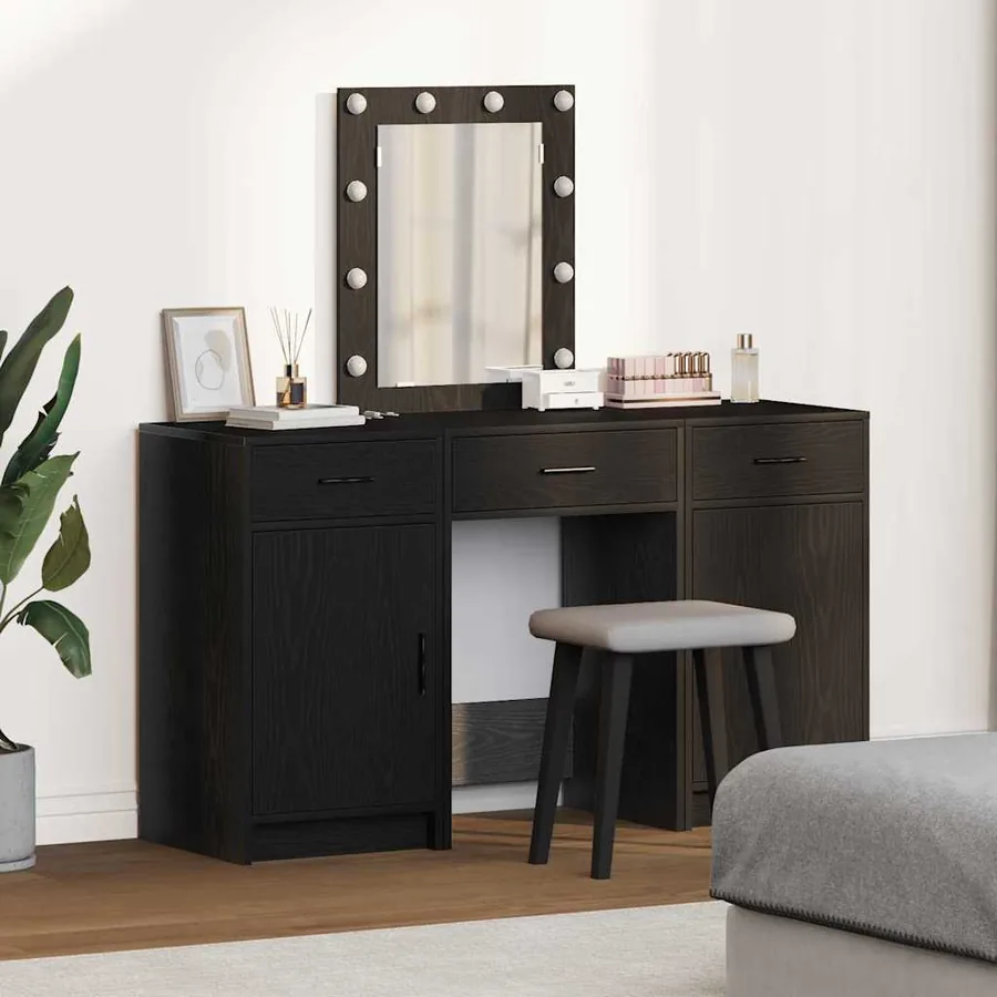 Table de Toilette Noir 50 x 41 x 135 cm Bois d'ingénierie