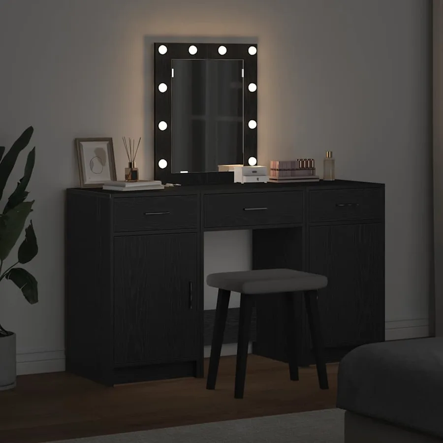 Table de Toilette Noir 50 x 41 x 135 cm Bois d'ingénierie - 4