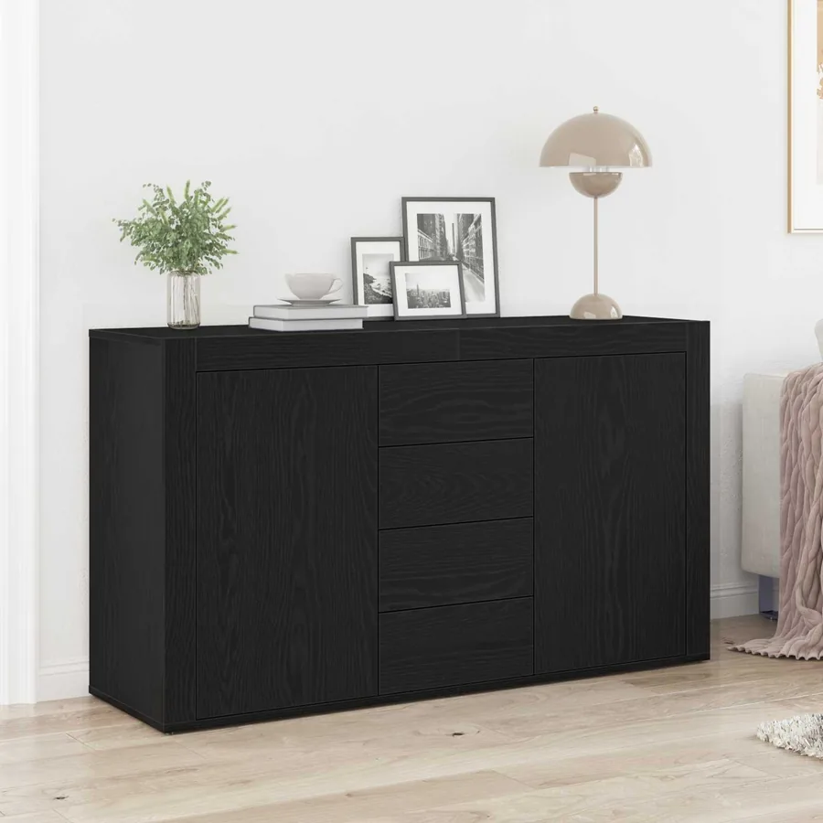 Buffet Chêne noir 120 x 36 x 69 cm Bois d'ingénierie