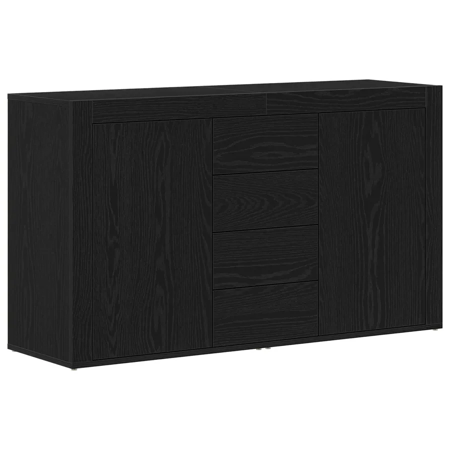 Buffet Chêne noir 120 x 36 x 69 cm Bois d'ingénierie - 2