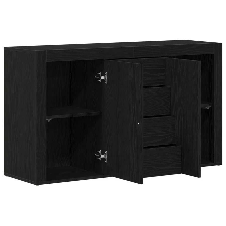 Buffet Chêne noir 120 x 36 x 69 cm Bois d'ingénierie - 5
