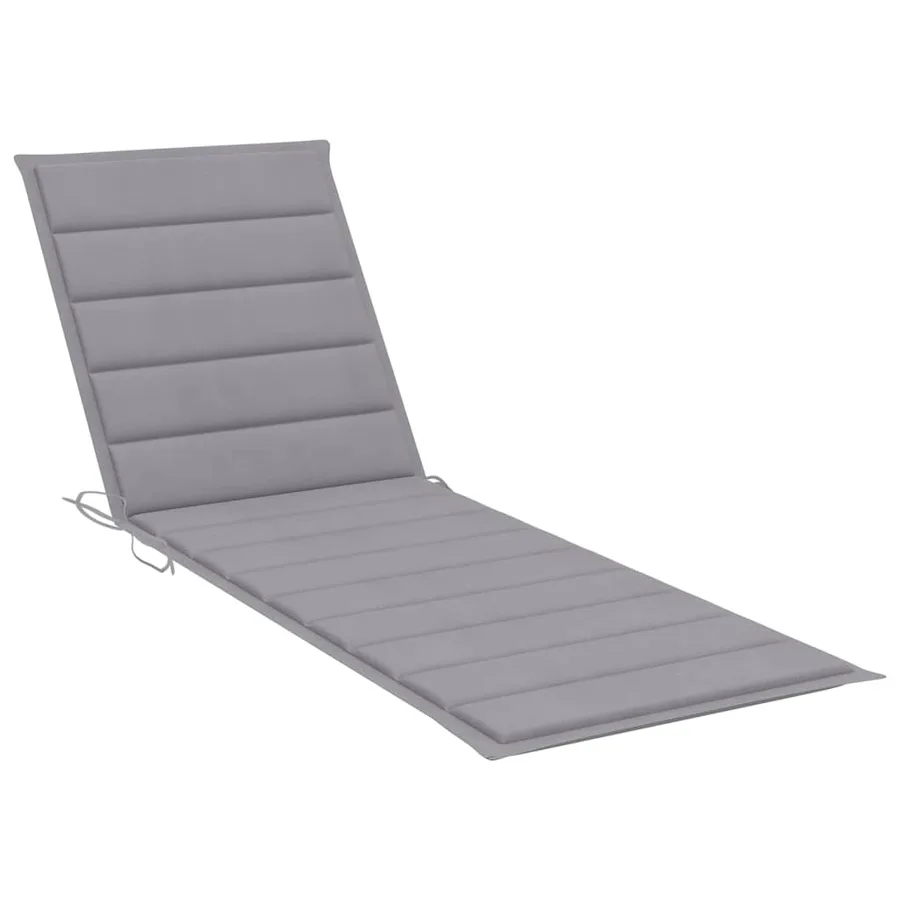 Chaise longue avec coussin gris Bois de pin imprégné - 4