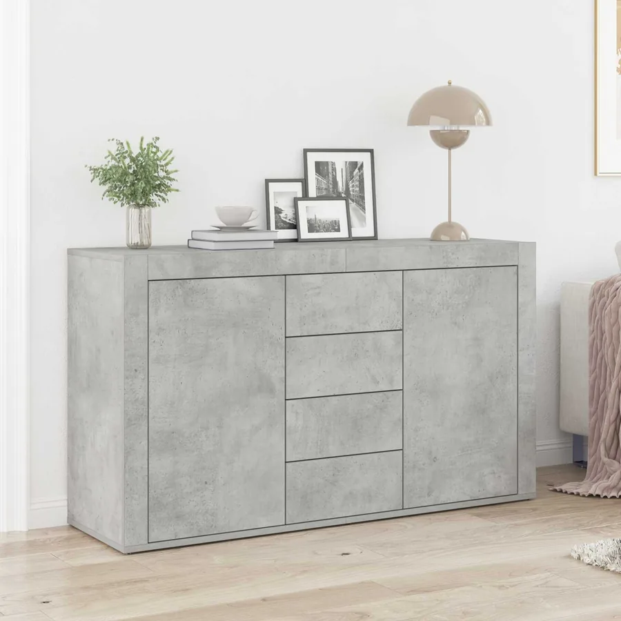 Buffet Gris béton 120 x 36 x 69 cm Bois d'ingénierie