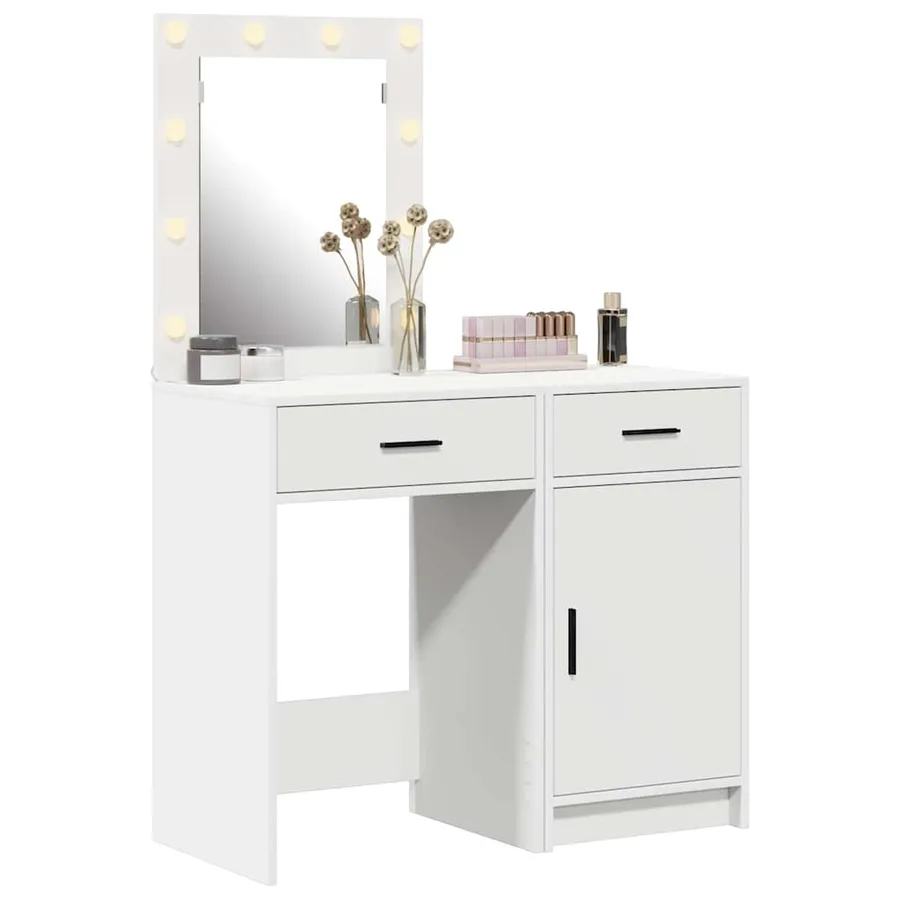 Table de Toilette avec tiroir 2 pcs Blanc 50 x 41 x 135 cm - 3