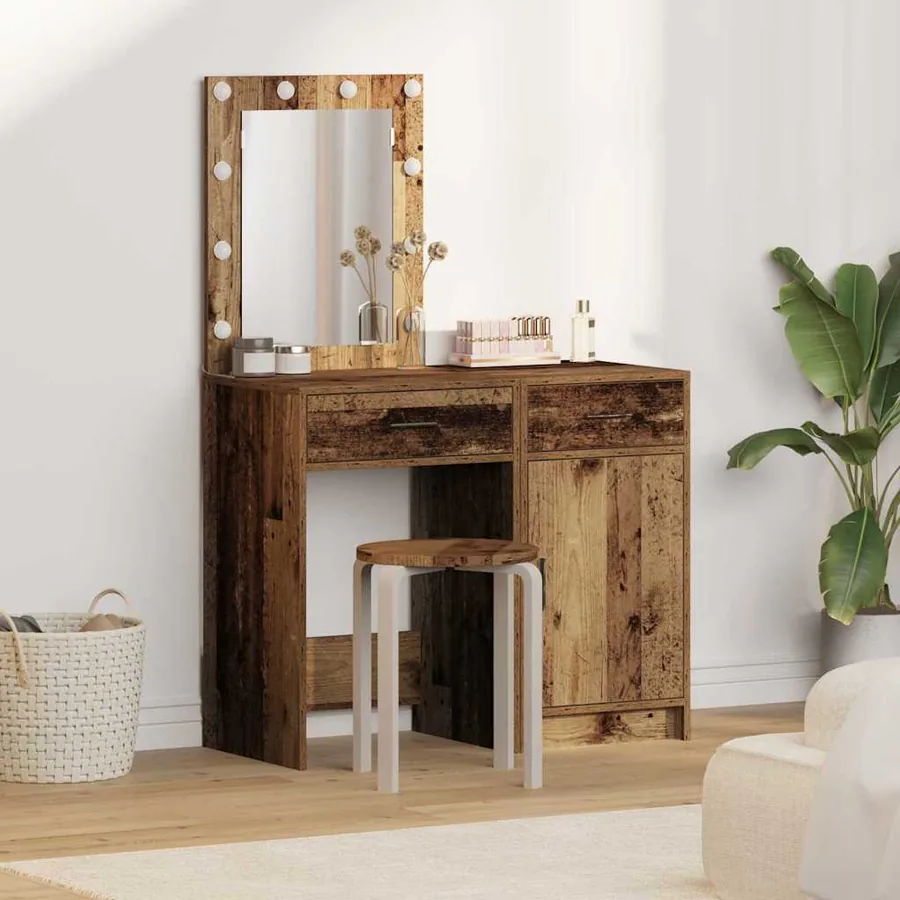 Table de Toilette avec tiroir 2 pcs Marron 50 x 41 x 135 cm