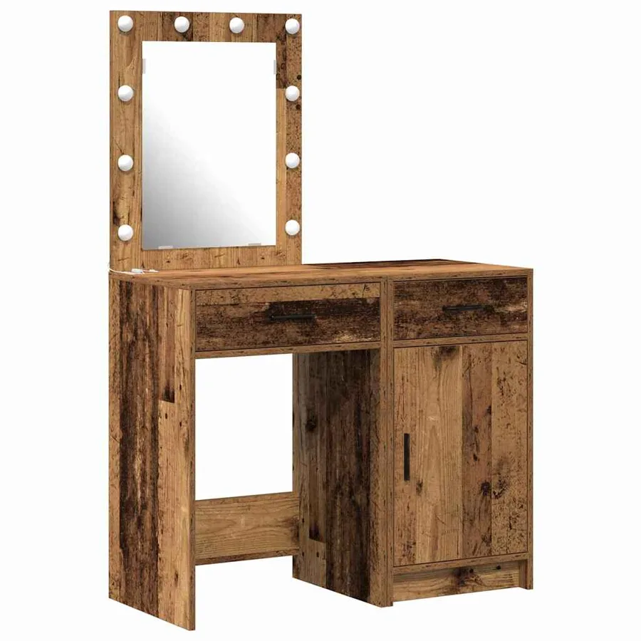 Table de Toilette avec tiroir 2 pcs Marron 50 x 41 x 135 cm - 2