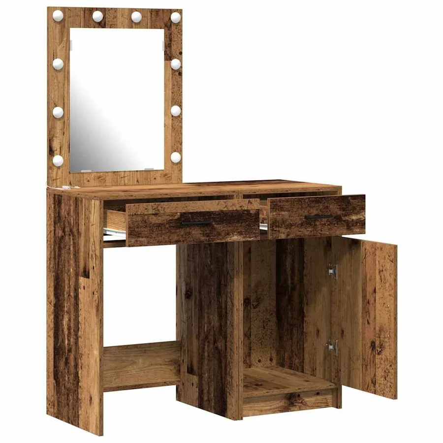 Table de Toilette avec tiroir 2 pcs Marron 50 x 41 x 135 cm - 6