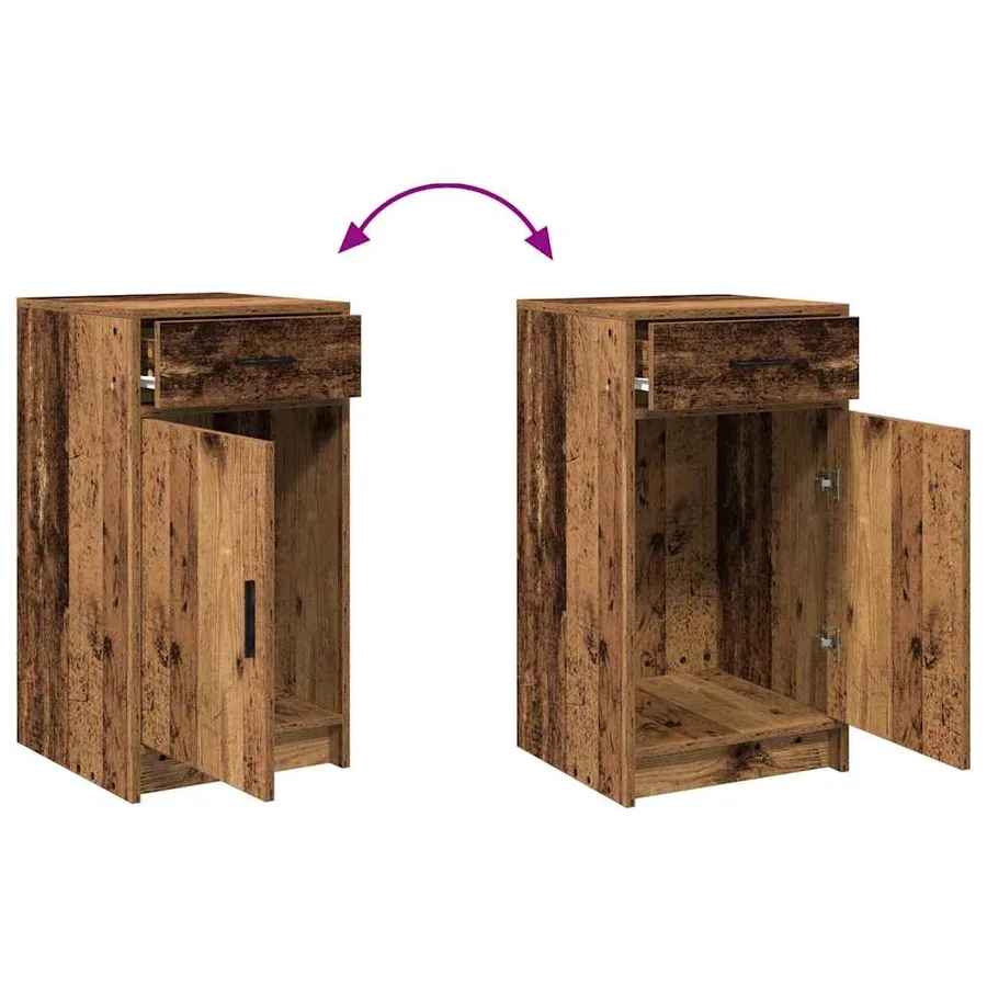 Table de Toilette avec tiroir 2 pcs Marron Bois d'ingénierie - 13