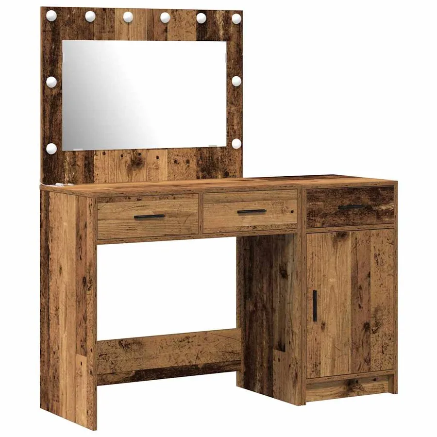 Table de Toilette avec tiroir 2 pcs Marron Bois d'ingénierie - 2