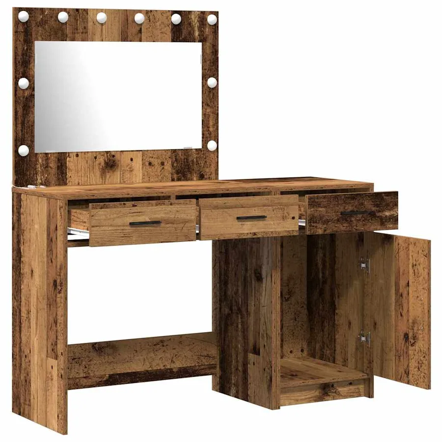 Table de Toilette avec tiroir 2 pcs Marron Bois d'ingénierie - 6