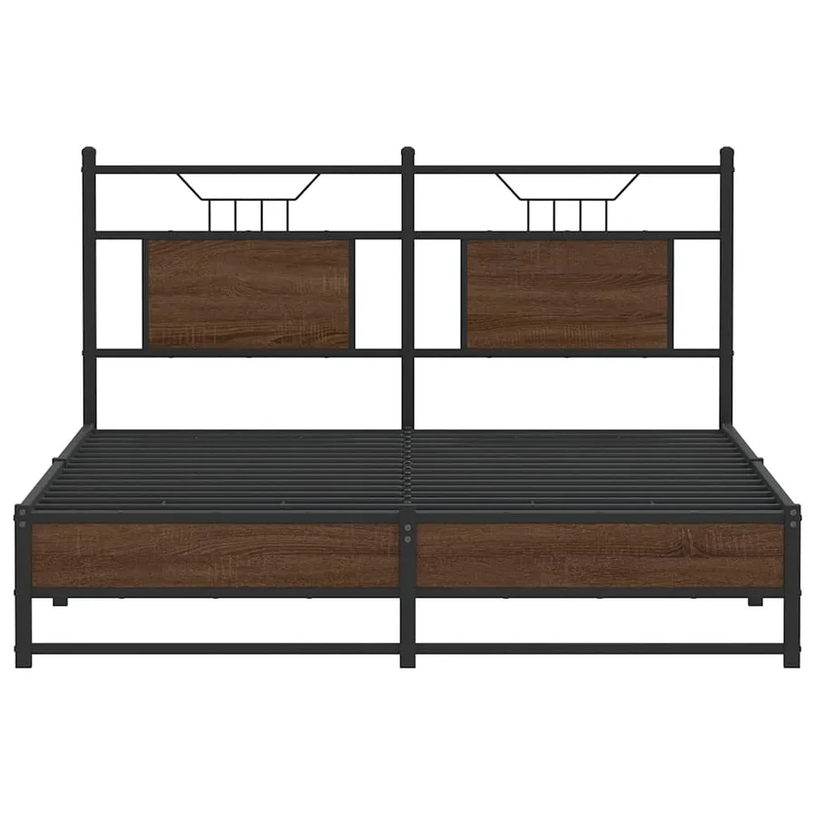 Cadre de lit sans matelas chêne marron 150x200 cm - 6