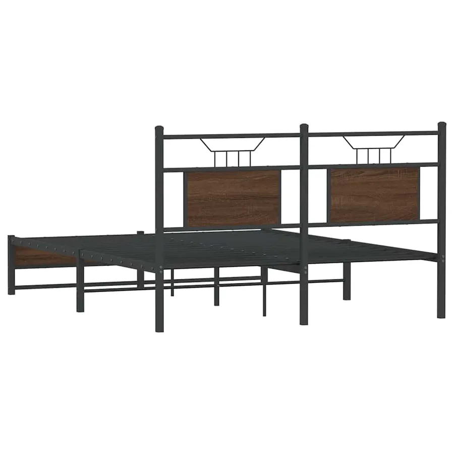 Cadre de lit sans matelas chêne marron 150x200 cm - 8