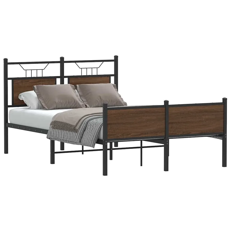 Cadre de lit sans matelas chêne marron 120x200 cm