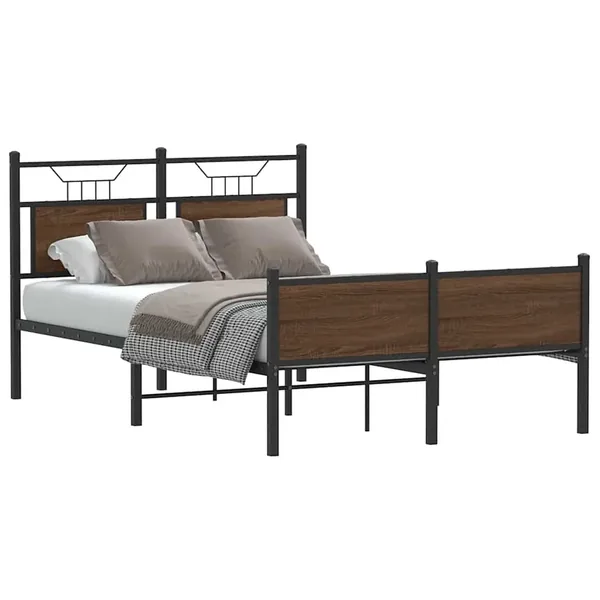 Cadre de lit sans matelas chêne marron 120x200 cm