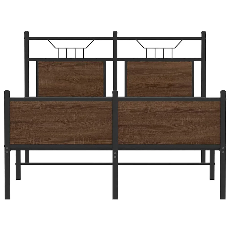 Cadre de lit sans matelas chêne marron 120x200 cm - 6