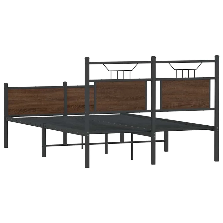 Cadre de lit sans matelas chêne marron 120x200 cm - 8
