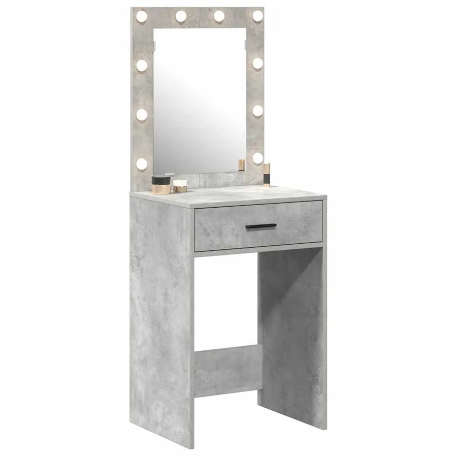 Table de Toilette Gris béton 50 x 41 x 135 cm Bois d'ingénierie - 3