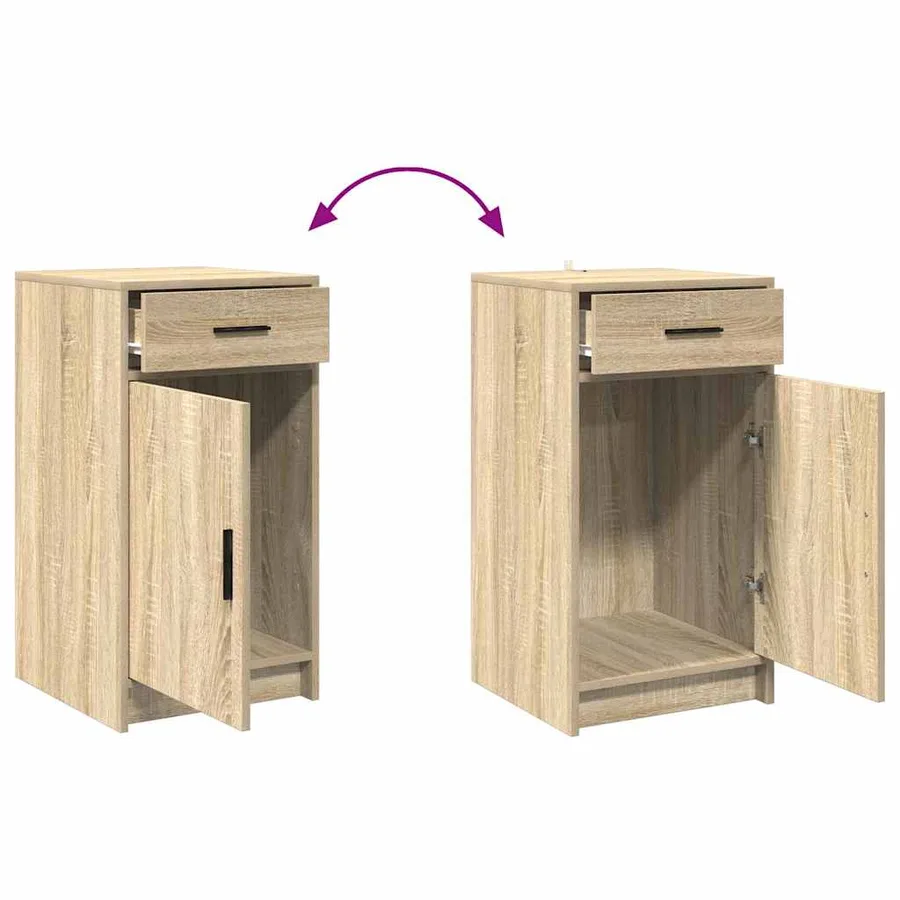 Table de Toilette avec tiroir 2 pcs Marron Bois d'ingénierie - 13