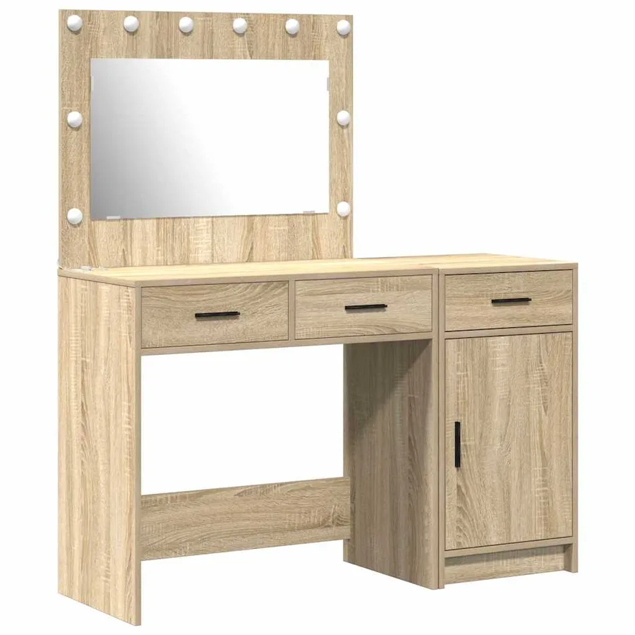 Table de Toilette avec tiroir 2 pcs Marron Bois d'ingénierie - 2