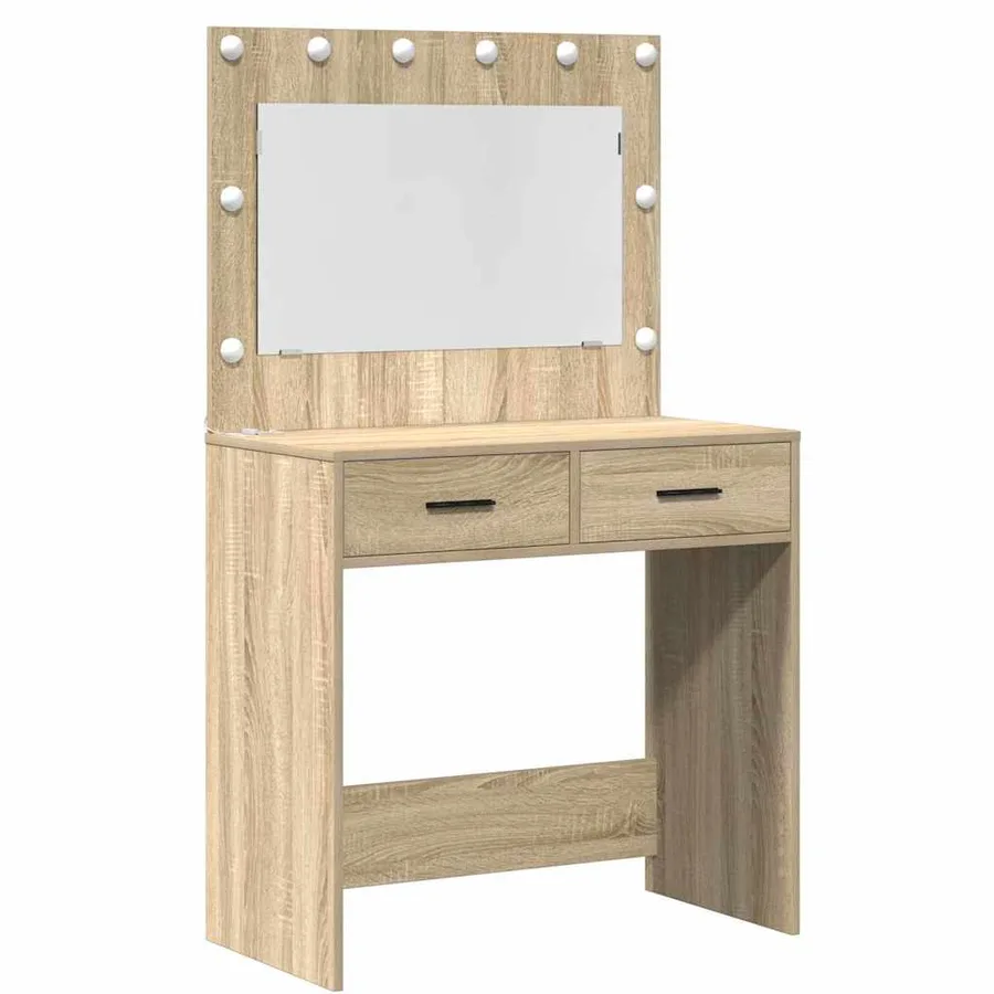 Table de Toilette avec tiroir 2 pcs Marron Bois d'ingénierie - 5